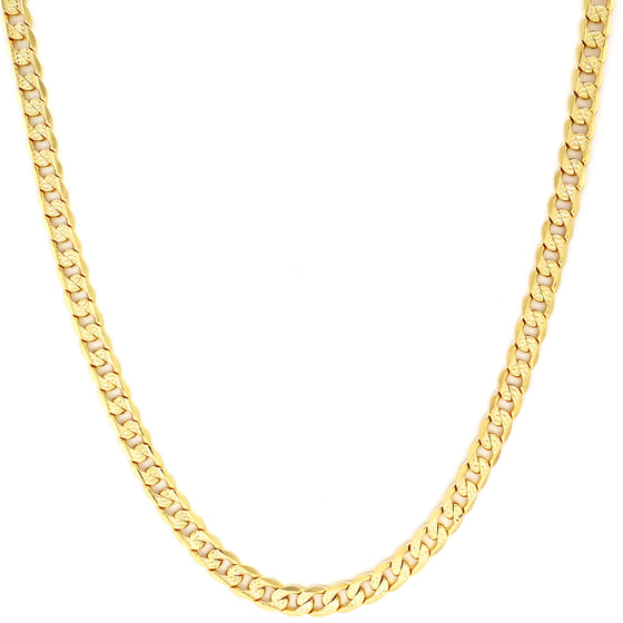 8MM Gold Double Sided Cuban Chain Necklace 20"24"