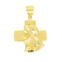  Diamond Cut Cross Jesus Face Charm Pendant