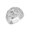 Men's Jesus Iced Out Rhodium Plated Ring CZ Size10-11