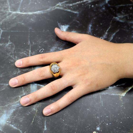 Men's Round Cluster CZ Bling Ring Size10-11