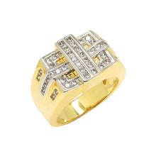  Men's Classic 14K Gold Plated Ring CZ Size10-11