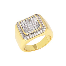  Men's CZ Cluster Bling Bling Ring in 14K Gold Plated Size10-11