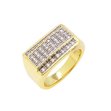  Men's CZ Elevated Cluster Ring in 14K Gold Plated Size10-11