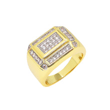  Men's CZ Cluster Ring in 14K Gold Plated Size10-11