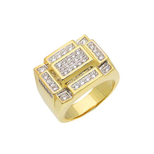  Men's CZ Cluster Hip-Hop Ring in 14K Gold Plated Size10-11