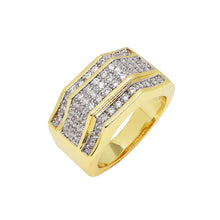  Men's Cubic Zirconia Cluster ring in 14k Gold Plated Size10-11