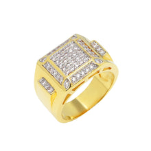  Men's CZ Square Cluster Bling Bling Ring Size10-11