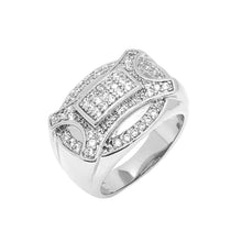  Men's Micro pave CZ Ring in Rhodium Plated Size10-11