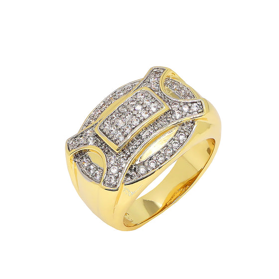 Men's Micro pave CZ Ring in 14K Gold Plated Size10-11