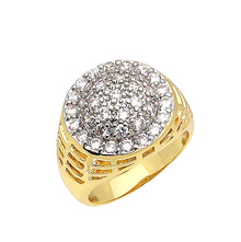  Men's Round Cluster CZ Ring in 14K Gold Plated Size10-11