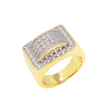  Men's Pave Cluster Ring in 14K Gold Plated Size10-11
