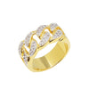 Men's Iced Out Miami Cuban Chain Ring in 14K Gold Plated Size10-11