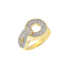Women's Open Circle Pave Round Stone Ring Size7,8,9