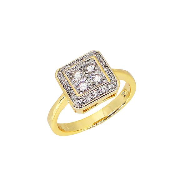 Women's Gold Shape Dazzling Cluster Ring Size7,8,9