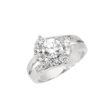  Women's Rhodium Cubic Zirconia Engagement Ring Size7,8,9