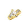 Women's 14K Gold Plated Marquise-Shaped Cluster Ring Size7,8,9