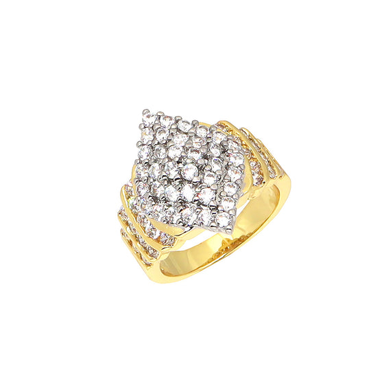 Women's 14K Gold Plated Cluster Anniversary Ring Size7,8,9