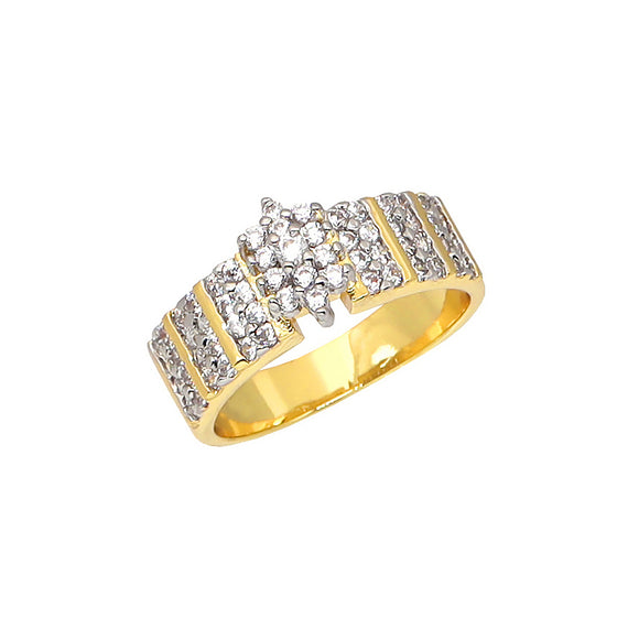 Women's Gold Cluster Cubic Zirconia Engagement Ring Size7,8,9