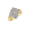 Women's Gold Baguette Cluster Cubic Zirconia Cocktail Ring Size7,8,9