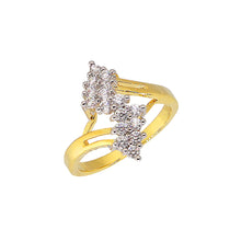  Women's 14K Gold Cubic Zirconia Cluster Bypass Ring Size7,8,9