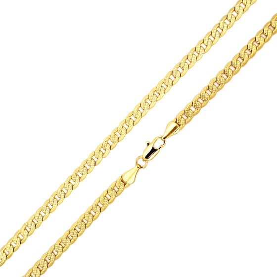 4MM Gold Frosted Cuban Chain Necklace 20"24"