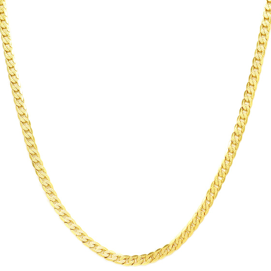 6MM Gold Frosted Cuban Chain Necklace 20"24"
