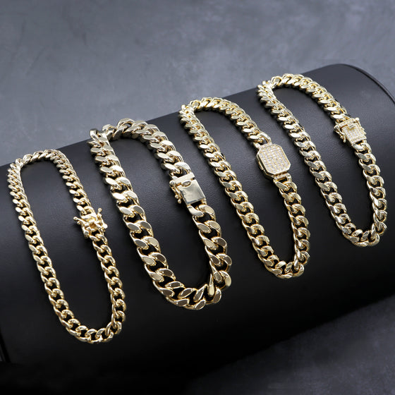 8MM Iced Out Cuban Chain Link Bracelet 9"