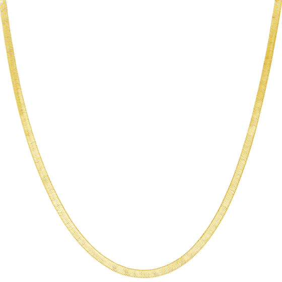 4MM Gold Classic Herringbone Chain Necklace 18"20"24"30"