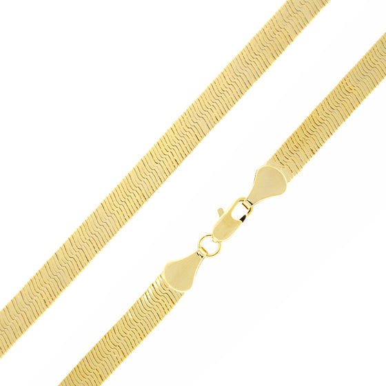 5MM Gold Classic Herringbone Chain Necklace 16"18"20"24"30"