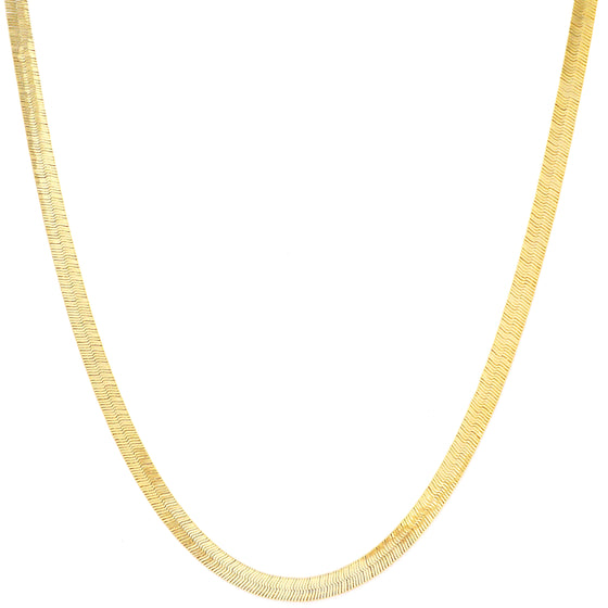 6MM Gold Classic Herringbone Chain Necklace 20"24"30"