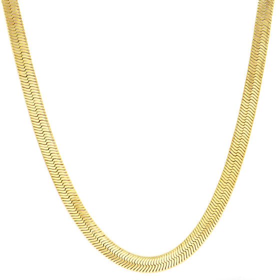 7MM Gold Classic Herringbone Chain Necklace 20"24"30"36"