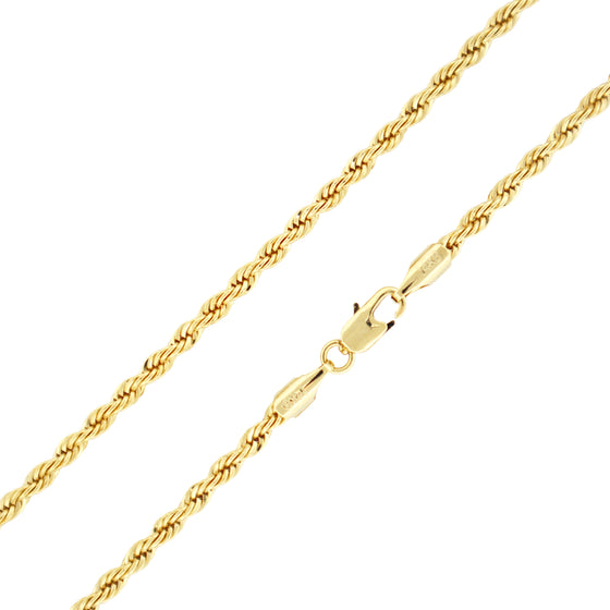 4MM Gold Classic Rope Chain Necklace 18"20"24"30"36"