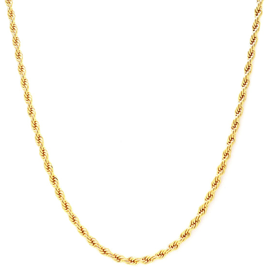 4MM Gold Classic Rope Chain Necklace 18"20"24"30"36"