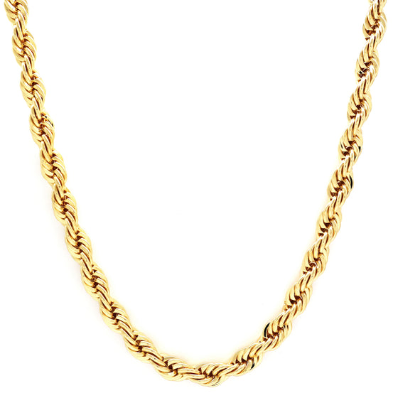 10MM Gold Classic Rope Chain Necklace 24"30"36"