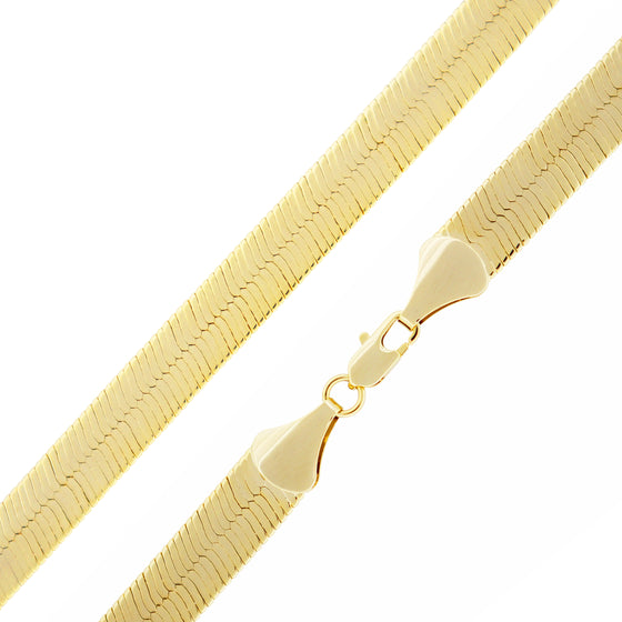 9MM Gold Classic Herringbone Chain Necklace 18"20"24"30"36"