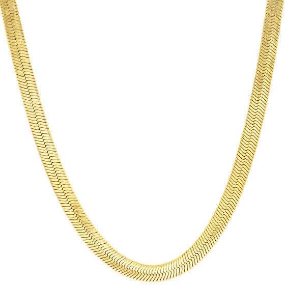 9MM Gold Classic Herringbone Chain Necklace 18"20"24"30"36"