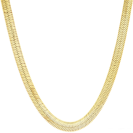 11MM Gold Classic Herringbone Chain Necklace 18"20"24"30"36"