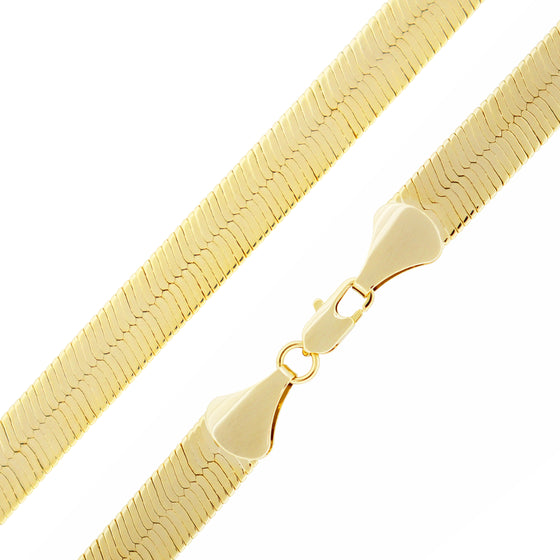 11MM Gold Classic Herringbone Chain Necklace 18"20"24"30"36"