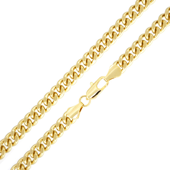 7MM Gold Classic Curb Chain Necklace 24"30"