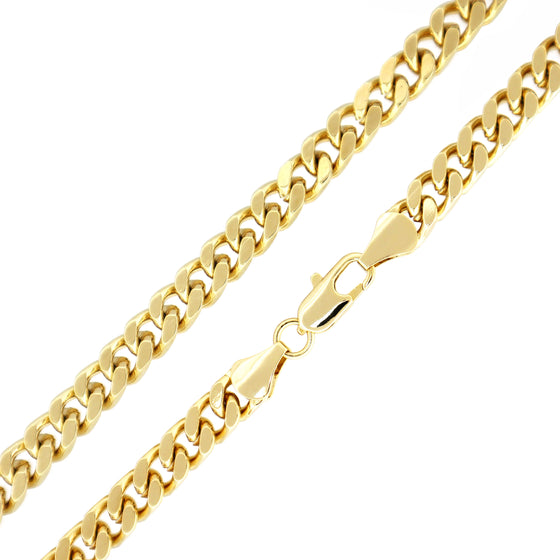 8MM Gold Classic Curb Chain Necklace 24"30"36"