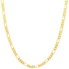 4MM Gold Classic Figaro Chain Necklace 20"24"30"