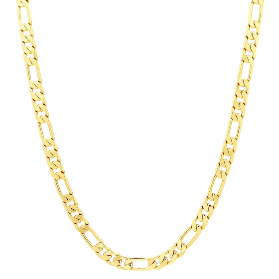 6MM Gold Classic Figaro Chain Necklace 20"24"