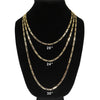 4MM Gold Classic Figaro Chain Necklace 20"24"30"