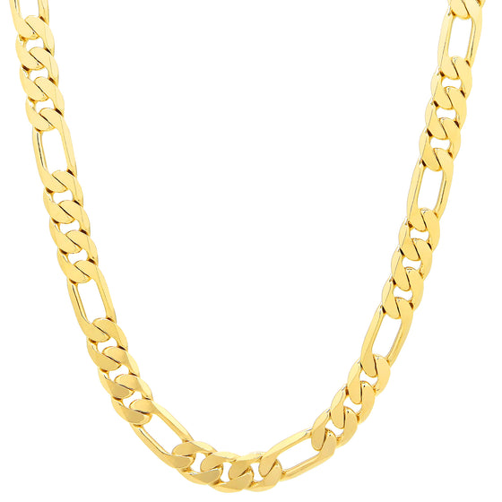 8MM Gold Classic Figaro Chain Necklace 20"24"