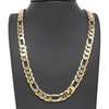 12MM Gold Classic Figaro Chain Necklace 20"24"30"36"