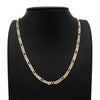4MM Gold Concave Textured Figaro Chain Necklace 20"24"30"