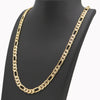 8MM Gold Concave Textured Figaro Chain Necklace 20"24"