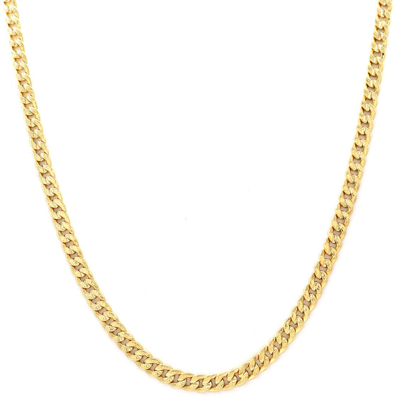 6MM Gold Concaved Textured Cuban Chain Necklace 20"24"30"