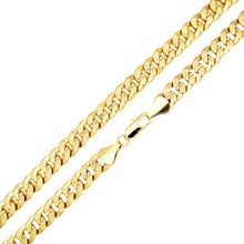  8MM Gold Hammer Textured Cuban Chain Necklace 24"