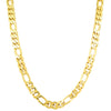 11MM Gold Concave Figaro Chain Necklace 20"24"30"